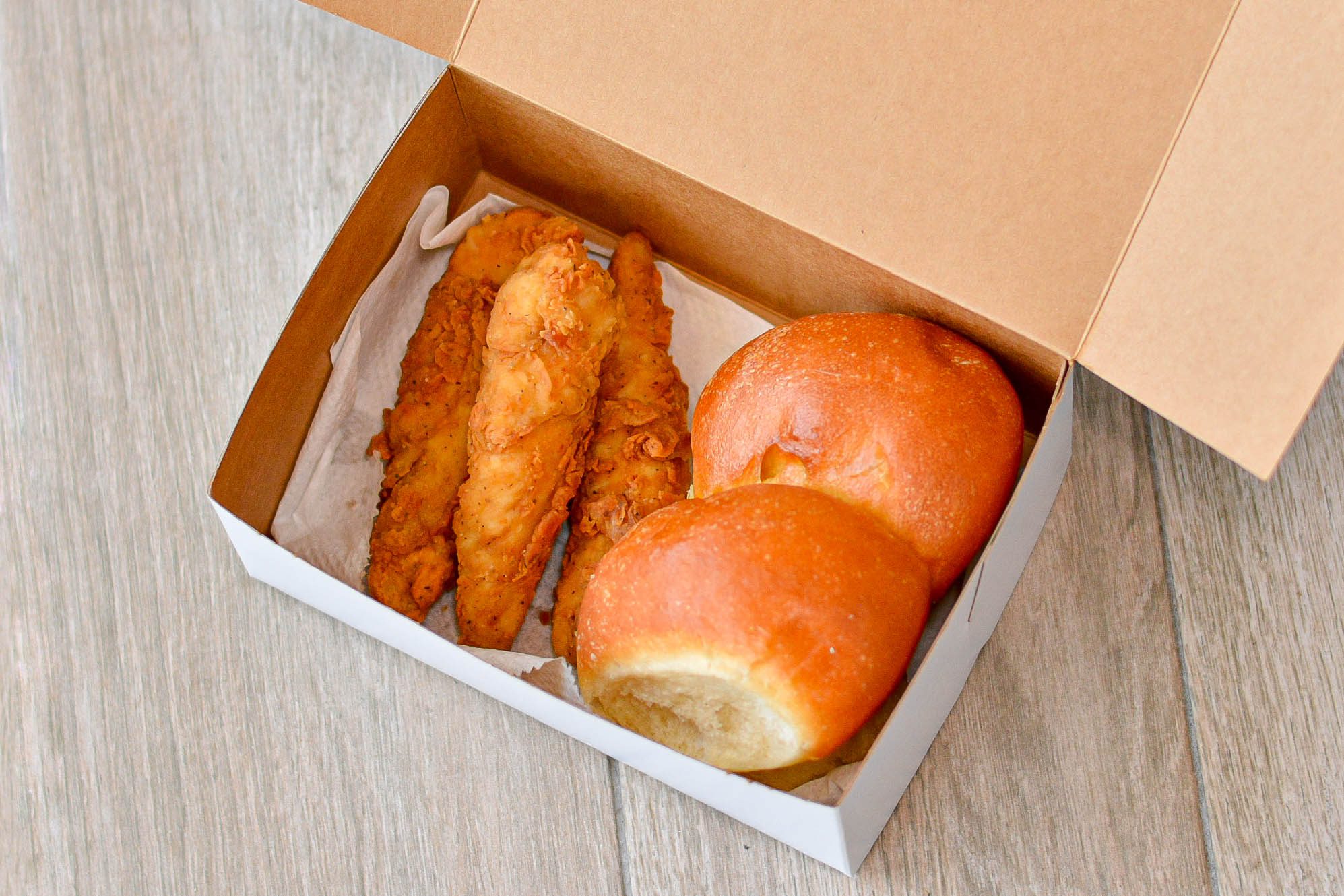 3 Piece Chicken Strip & Roll.